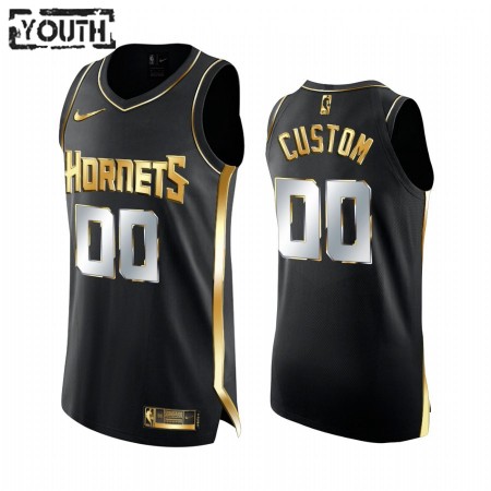 Dres Charlotte Hornets Prilagođeni 2020-21 Crna Golden Edition Swingman - Dječji